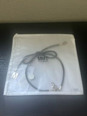 Maison Margiela Black Choker with Silver M and 6 Charms